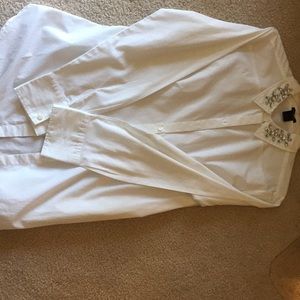 White blouse with accented collar